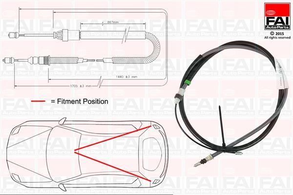 FAI FBC0110 Cable Pull, parking brake FBC0110