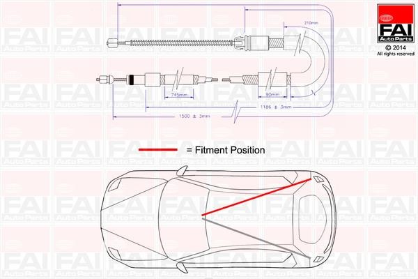 FAI FBC0015 Cable Pull, parking brake FBC0015