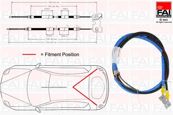 FAI FBC0069 Cable Pull, parking brake FBC0069