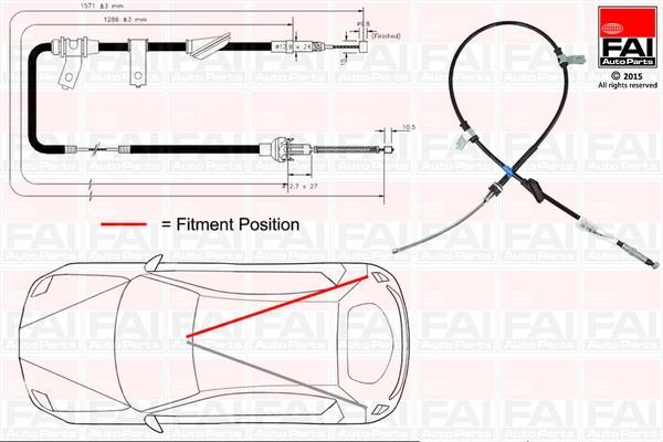 FAI FBC0103 Cable Pull, parking brake FBC0103
