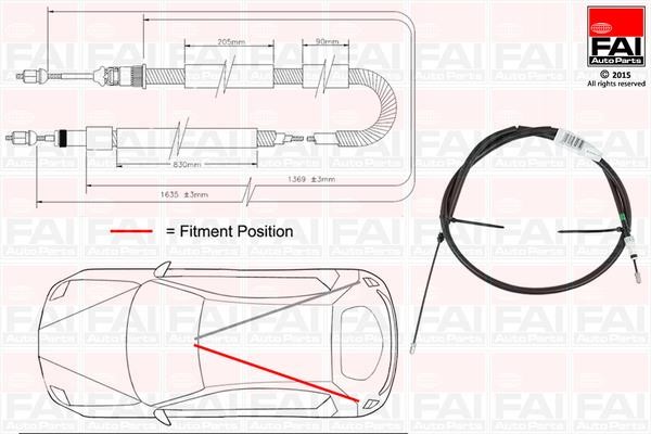 FAI FBC0016 Cable Pull, parking brake FBC0016