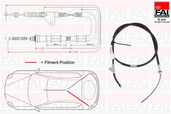 FAI FBC0152 Cable Pull, parking brake FBC0152