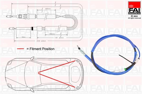 FAI FBC0013 Cable Pull, parking brake FBC0013