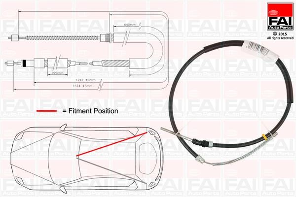 FAI FBC0112 Cable Pull, parking brake FBC0112