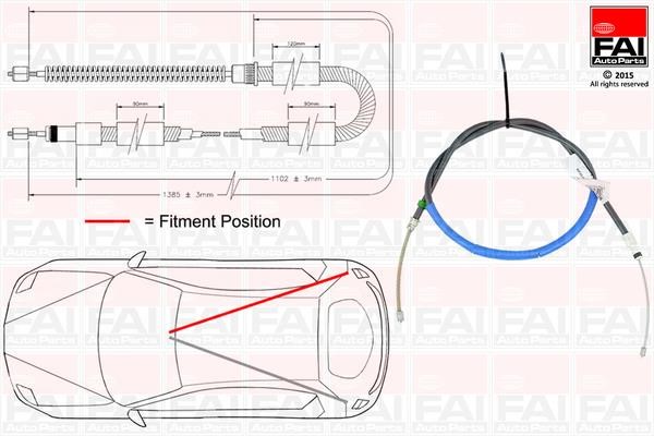 FAI FBC0124 Cable Pull, parking brake FBC0124