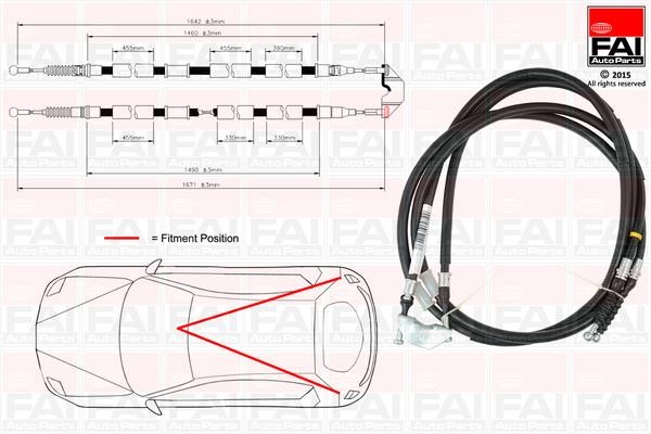 FAI FBC0156 Cable Pull, parking brake FBC0156