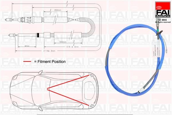 FAI FBC0120 Cable Pull, parking brake FBC0120