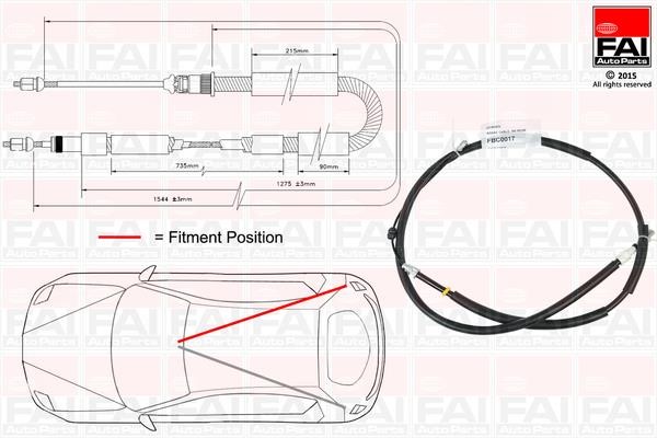 FAI FBC0017 Cable Pull, parking brake FBC0017