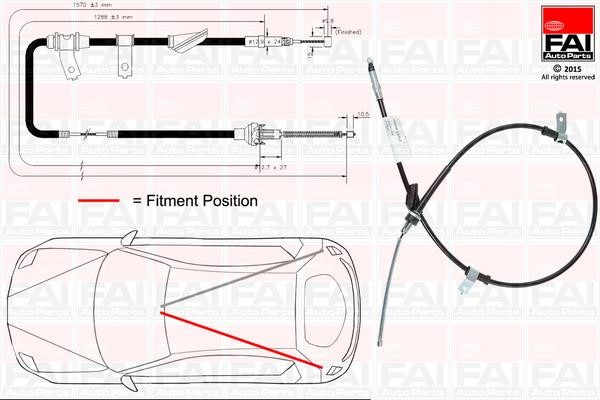 FAI FBC0102 Cable Pull, parking brake FBC0102