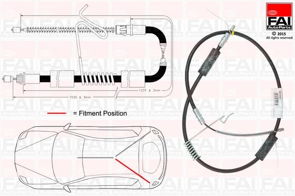 FAI FBC0046 Cable Pull, parking brake FBC0046