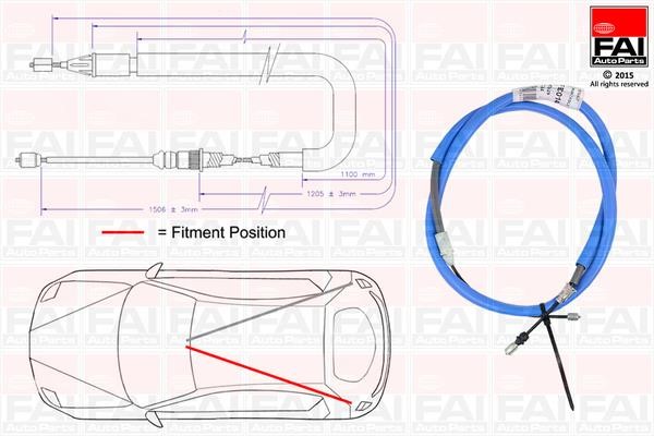 FAI FBC0140 Cable Pull, parking brake FBC0140