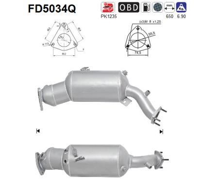 As FD5034Q Soot/Particulate Filter, exhaust system FD5034Q