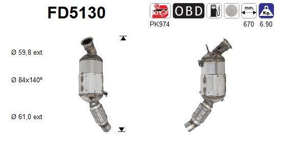As FD5130 Soot/Particulate Filter, exhaust system FD5130