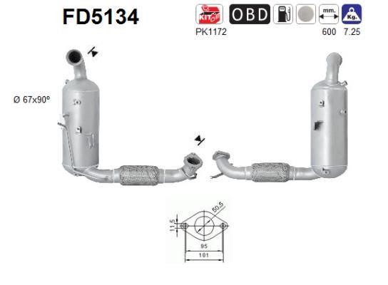 As FD5134 Soot/Particulate Filter, exhaust system FD5134