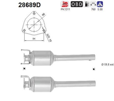 Catalytic exhaust system Fiat Ducato: 28689D As Catalytic Converter