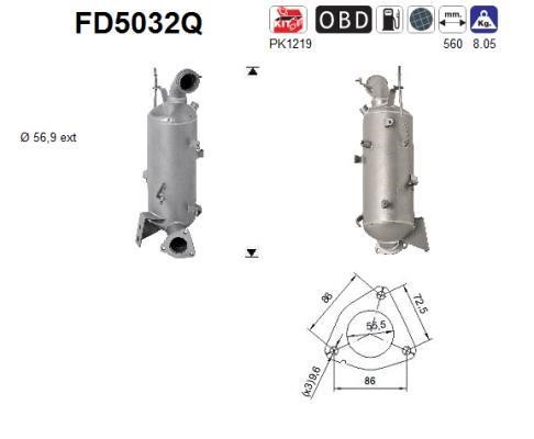 As FD5032Q Soot/Particulate Filter, exhaust system FD5032Q