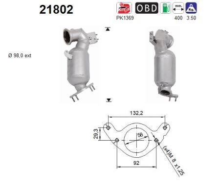 Catalytic exhaust system Opel Mokka: 21802 As Catalytic Converter
