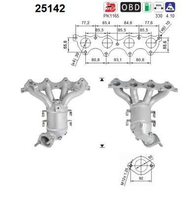 Catalytic exhaust system KIA Pro Cee'D (Kia Pro Cee'D): 25142 As Catalytic Converter