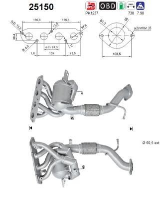 Catalyst exhaust Mazda 6: 25150 As Catalytic Converter
