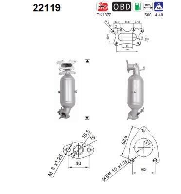 Catalyst exhaust Honda Civic: 22119 As Catalytic Converter