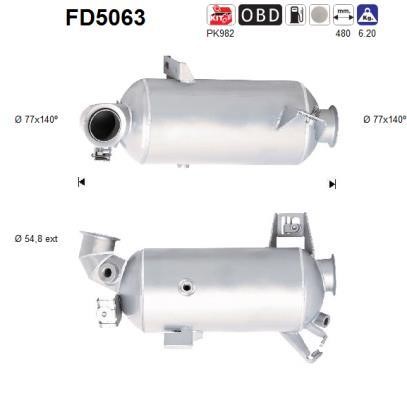 As FD5063 Soot/Particulate Filter, exhaust system FD5063