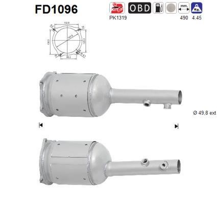 As FD1096 Soot/Particulate Filter, exhaust system FD1096