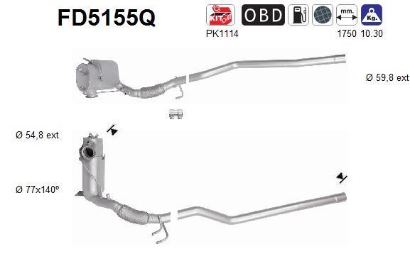 As FD5155Q Soot/Particulate Filter, exhaust system FD5155Q