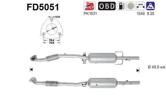 As FD5051 Soot/Particulate Filter, exhaust system FD5051