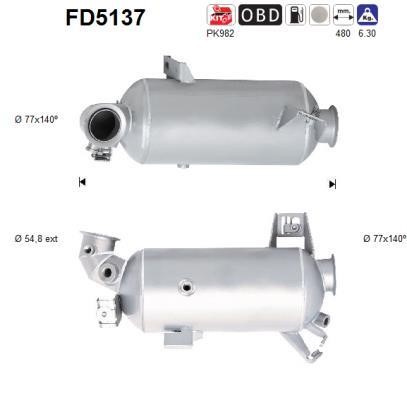 As FD5137 Soot/Particulate Filter, exhaust system FD5137