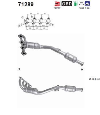 Catalytic exhaust system Mercedes A-Class: 71289 As Catalytic Converter