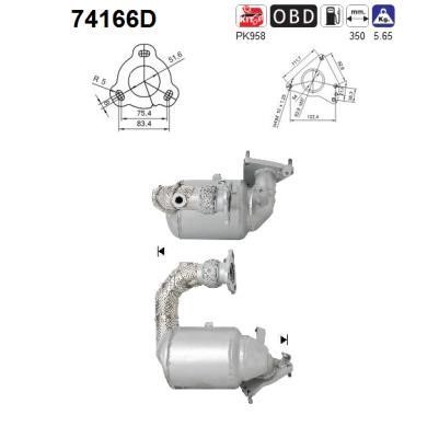 Cat converter Renault: 74166D As Catalytic Converter