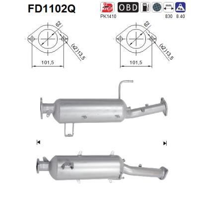 As FD1102Q Soot/Particulate Filter, exhaust system FD1102Q