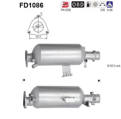 As FD1086 Soot/Particulate Filter, exhaust system FD1086