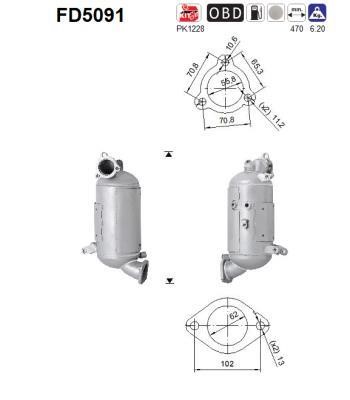 As FD5091 Soot/Particulate Filter, exhaust system FD5091