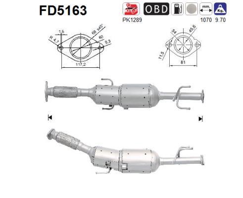 As FD5163 Soot/Particulate Filter, exhaust system FD5163