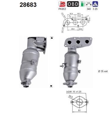 Cat converter Toyota Aygo: 28683 As Catalytic Converter