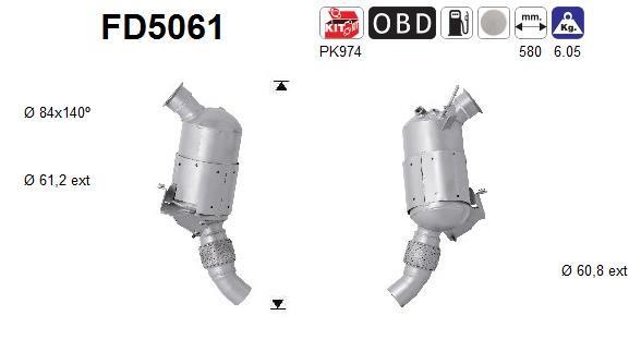 As FD5061 Diesel particulate filter DPF FD5061