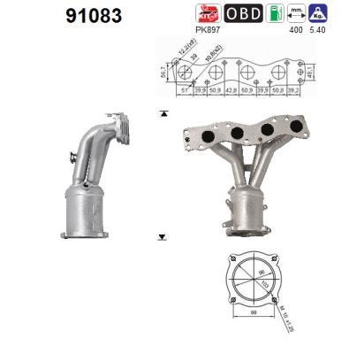 Catalyst exhaust Suzuki Swift: 91083 As Catalytic Converter