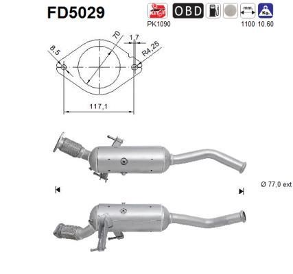 As FD5029 Soot/Particulate Filter, exhaust system FD5029
