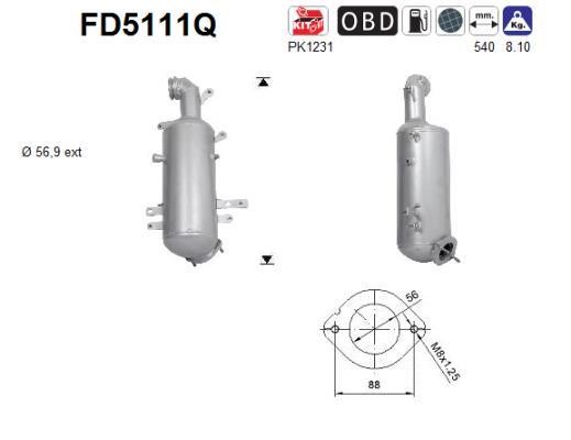 As FD5111Q Soot/Particulate Filter, exhaust system FD5111Q