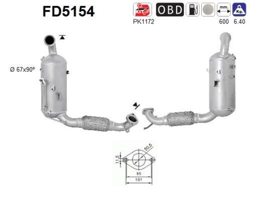 As FD5154 Soot/Particulate Filter, exhaust system FD5154