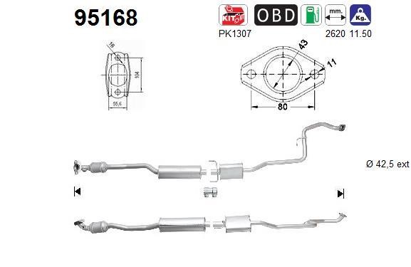 Cat converter Toyota Yaris: 95168 As Catalytic Converter