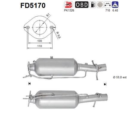 As FD5170 Soot/Particulate Filter, exhaust system FD5170