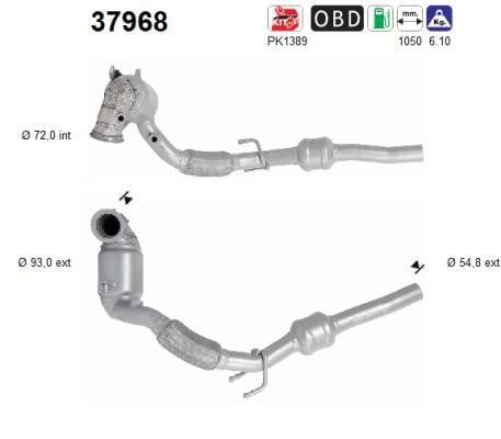 Catalyst exhaust Skoda Superb: 37968 As Catalytic Converter