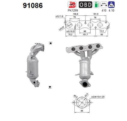 Catalytic exhaust system Suzuki: 91086 As Catalytic Converter