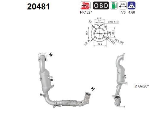 Catalyst exhaust Ford Ecosport: 20481 As Catalytic Converter