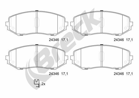 Breck 24346 00 701 00 Brake Pad Set, disc brake 243460070100