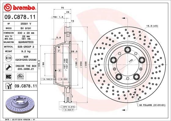 AP (Brembo) 25581 V Brake disk 25581V