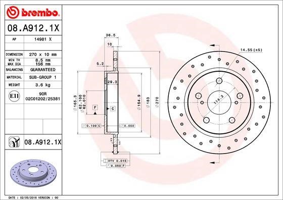 AP (Brembo) 14981 X Brake disk 14981X