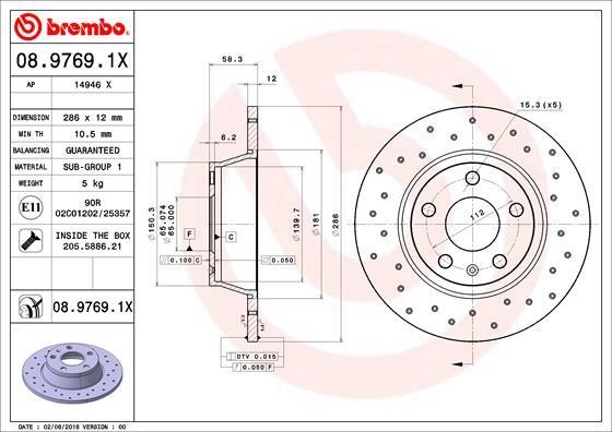 AP (Brembo) 14946 X Brake disk 14946X